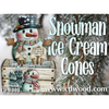 Snowman Ice Cream Cones Large Treat Box Pattern by Chris Haughey