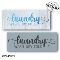 Laundry Wash Dry Fold Stencil