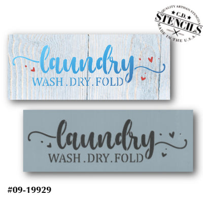 Laundry Wash Dry Fold Stencil