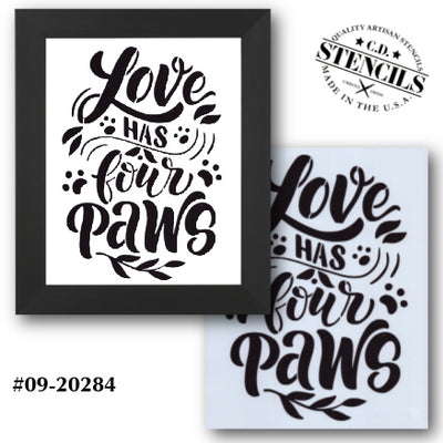 Love Has Four Paws Stencil