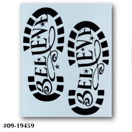 Santa Believe Boot Prints Stencil