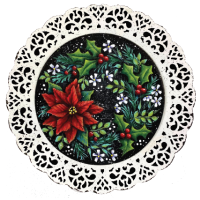 Red Poinsettia Lace Plate E-Pattern by Chris Haughey